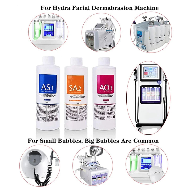 Aqua Peel Facial Serum Kit – AS1 SA2 AO3 Hydra Deep Cleaning Solution 400ml