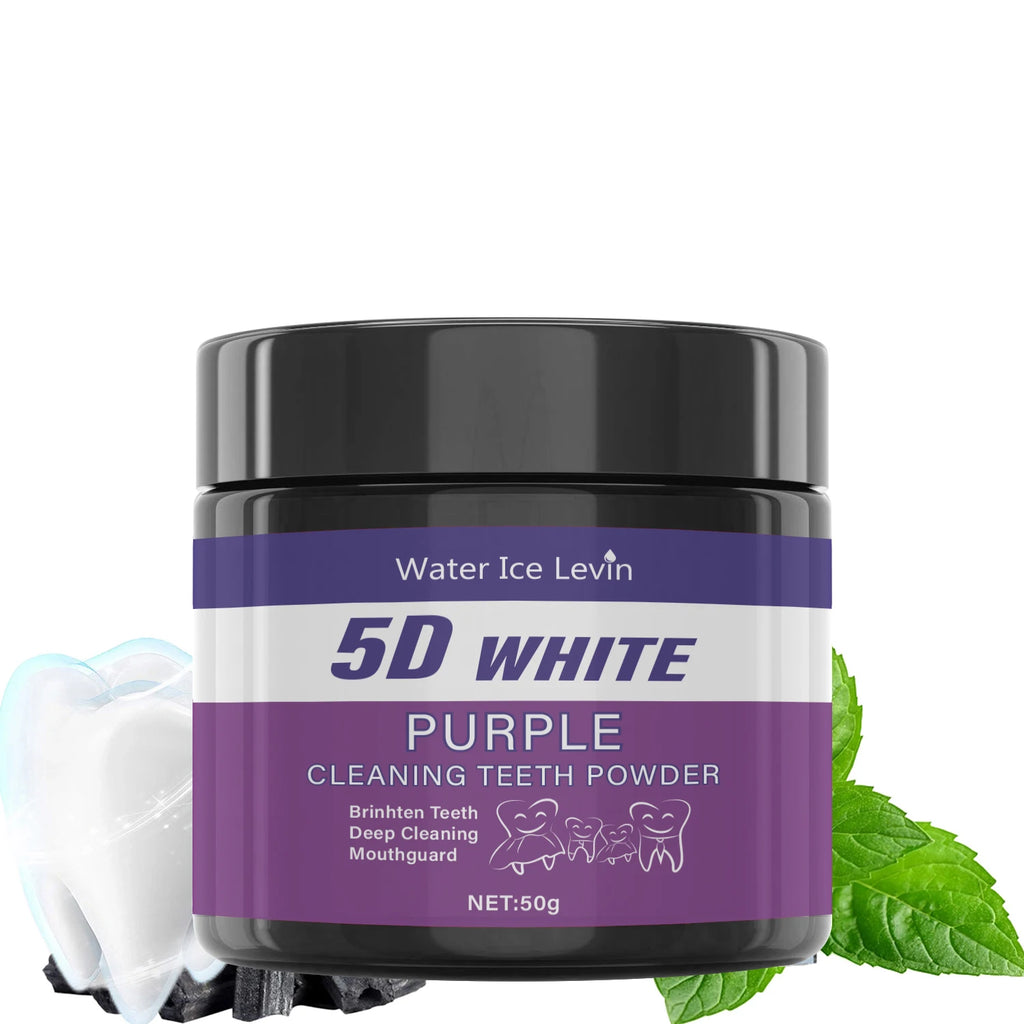 Purple Tooth Cleaning Powder – Sulfate-Free Whitening & Deep Cleaning for Brighter Teeth in 5 Days