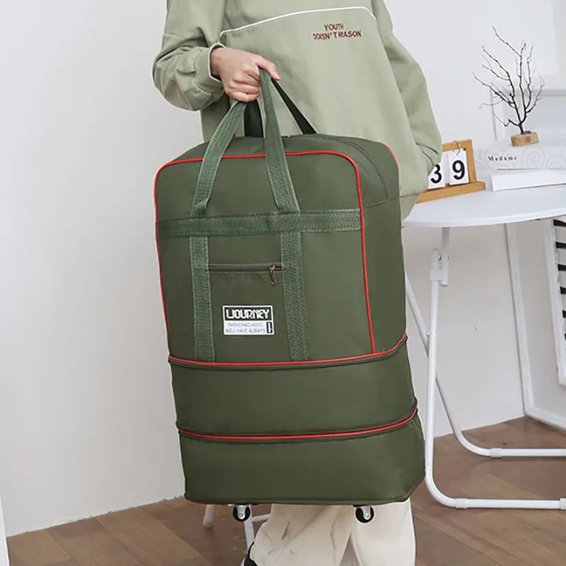 Foldable Wheeled Travel Bag – Expandable Oxford Luggage