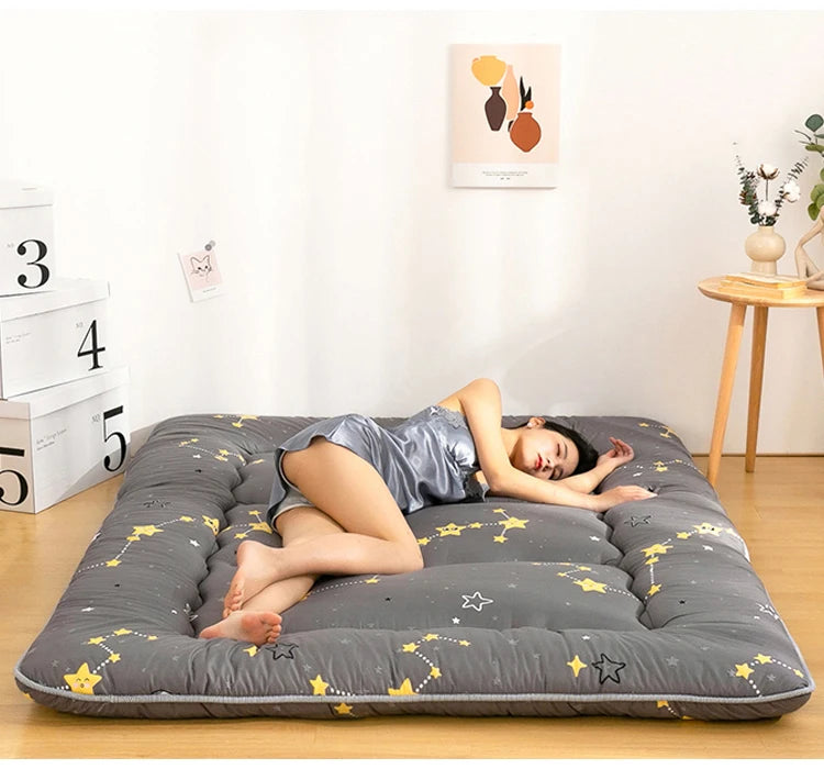 Foldable 7cm Tatami Floor Mattress – Thick Futon Sleeping Pad, Single & Double, Dorm & Home Nap