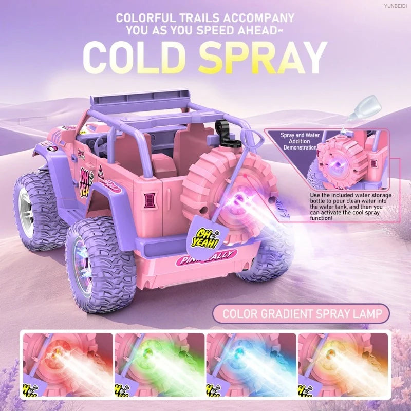 1:16 Pink Remote Control Car 2.4G_Hz Spray Music Light DIY Sticker Racing Car 1:18 Climbing Off-road Toy Car Kids Festival Gifts