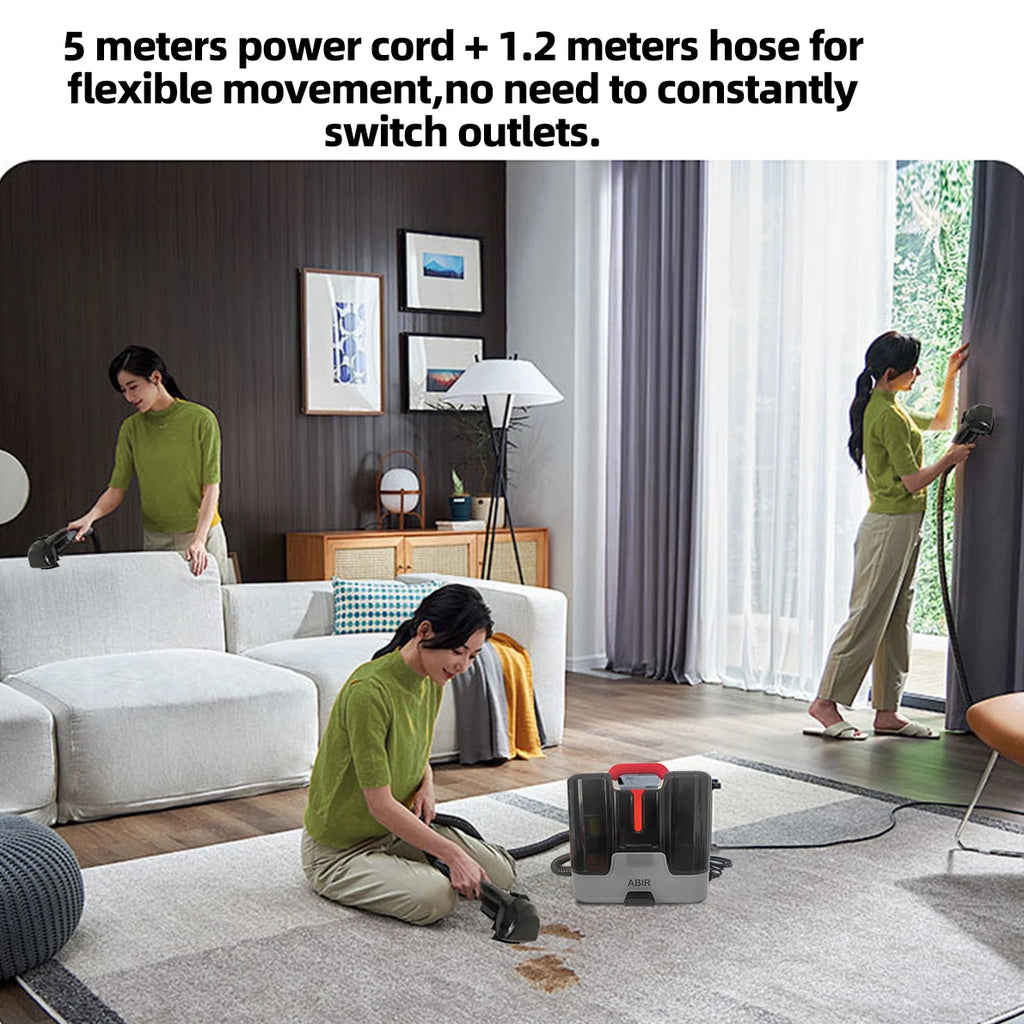 ABIR G80 Handheld Carpet Cleaner — 150000Pa Wet & Dry Vacuum for Home, Sofa, Window, Car, Pet & Upholstery Spot Cleaning