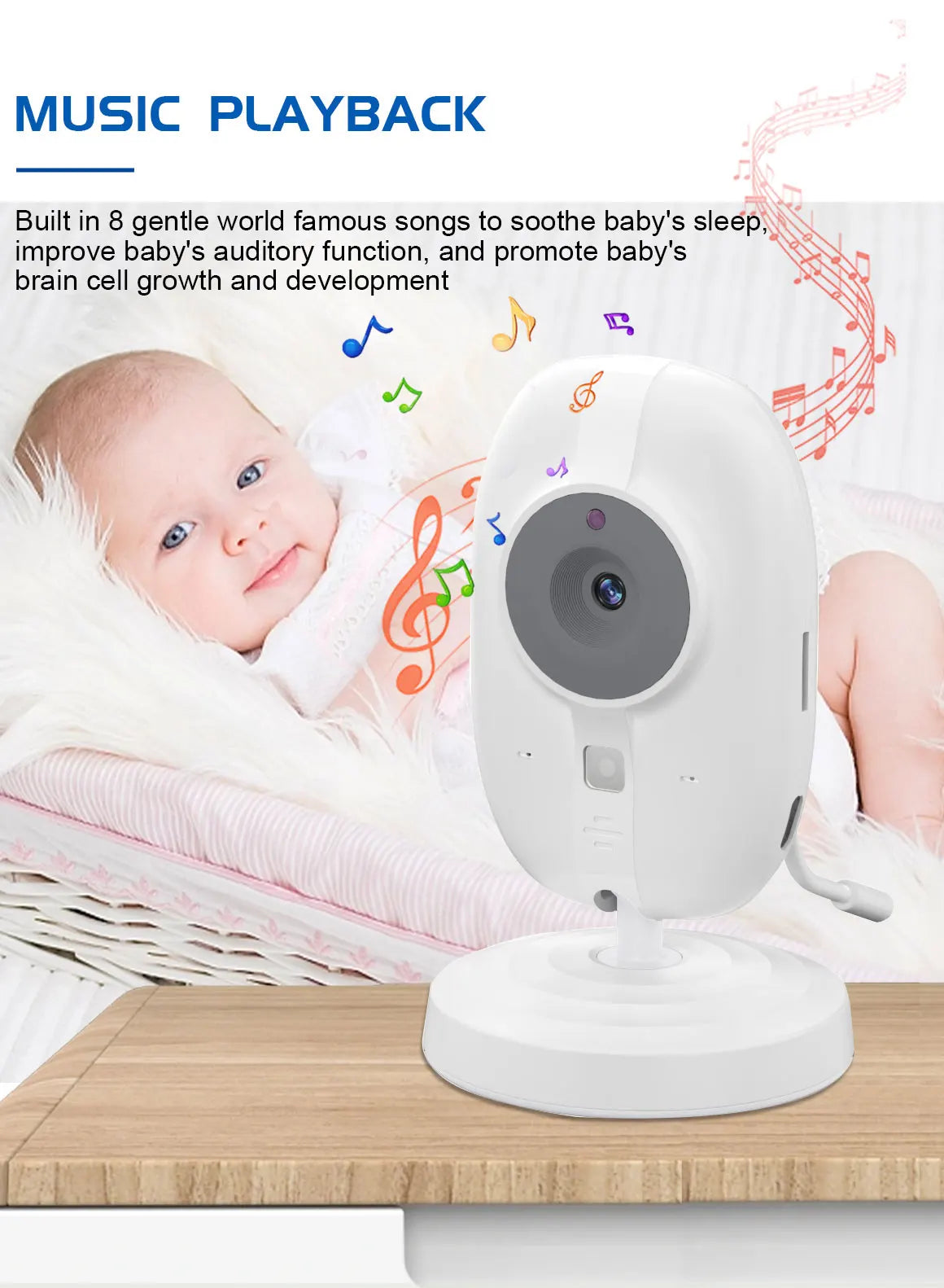 3.5" Wireless Video Baby Monitor – Night Vision, Temperature Monitoring, 2-Way Audio | No WiFi Needed