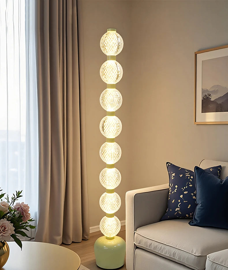 Globe Floor Lamp – Eight-Light Vertical Design