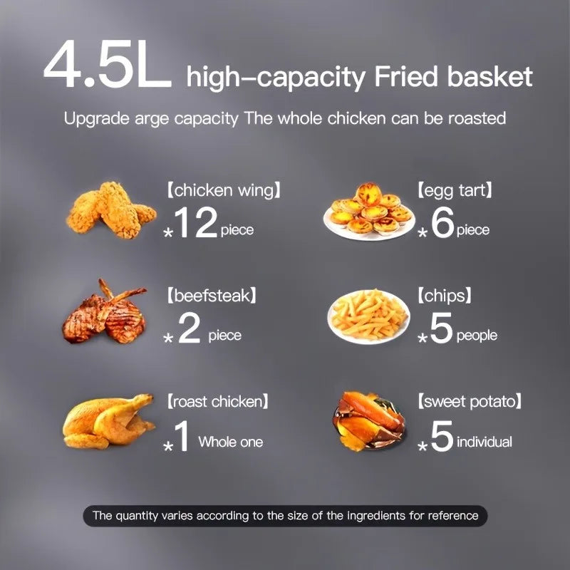 4.5L Touch-Control Air Fryer — Large Capacity Home Appliance for Fries & Fried Chicken