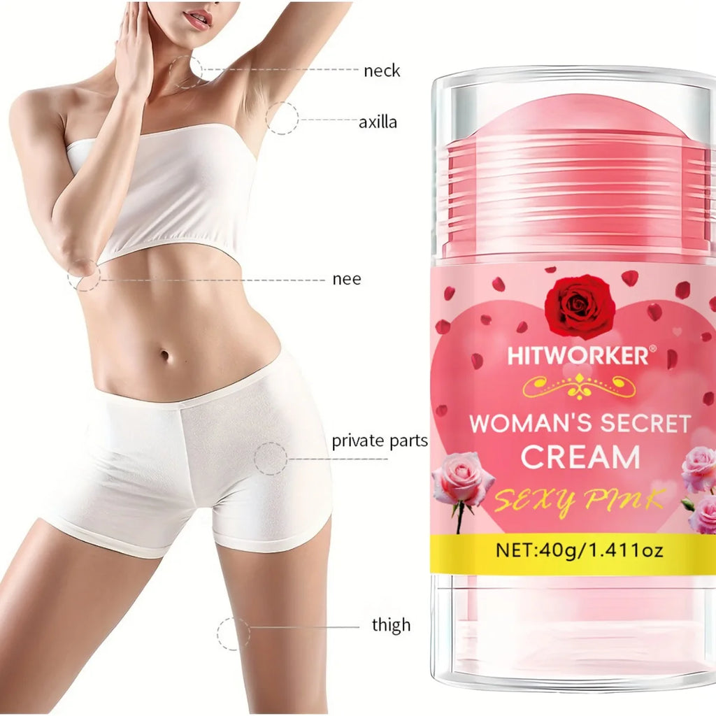 Rose Deodorant Cream Stick 40g – 72-Hour Odor Control Unisex Body Care