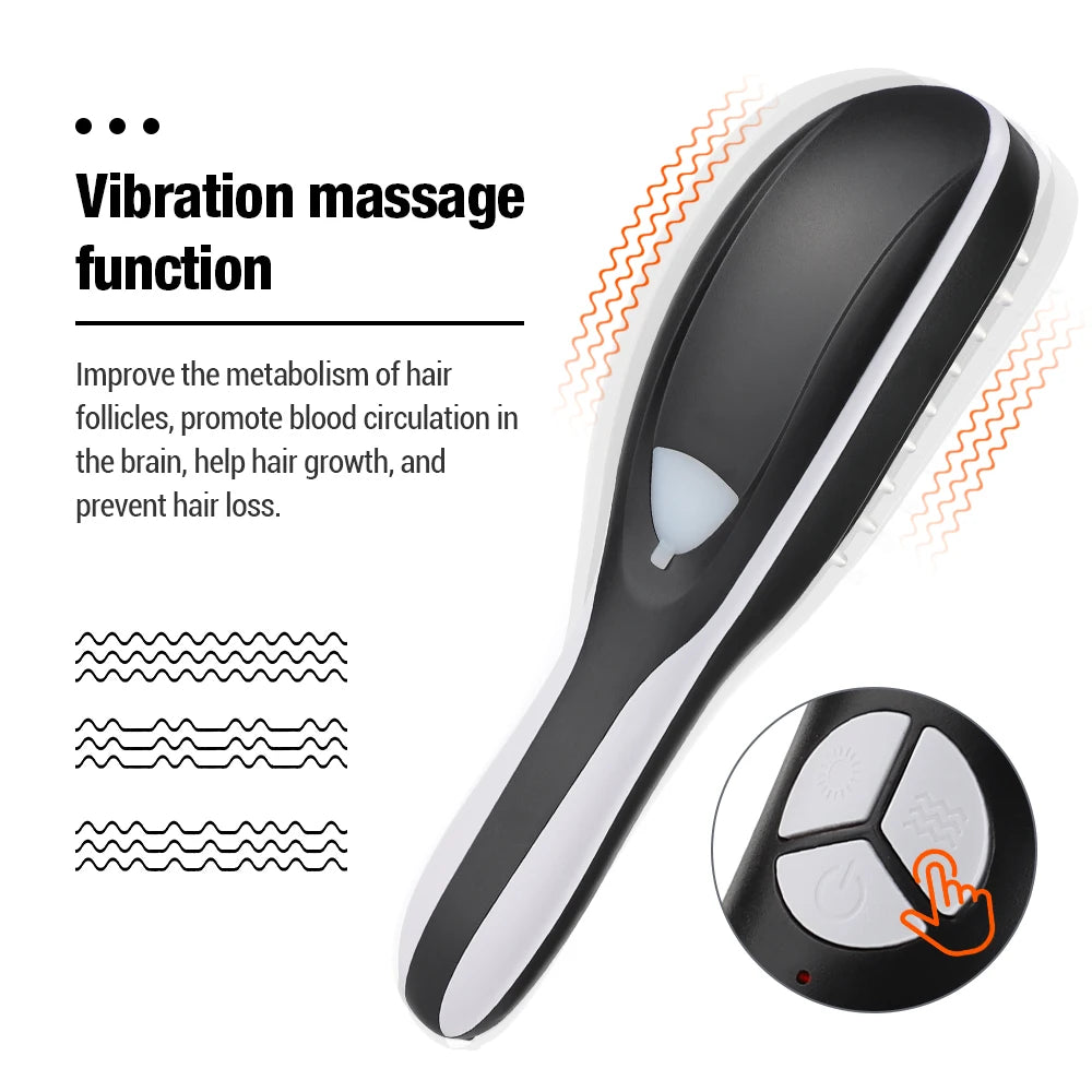 Electric Spray Scalp Massager Comb — LED Light & Mist Spray Hair Growth Device