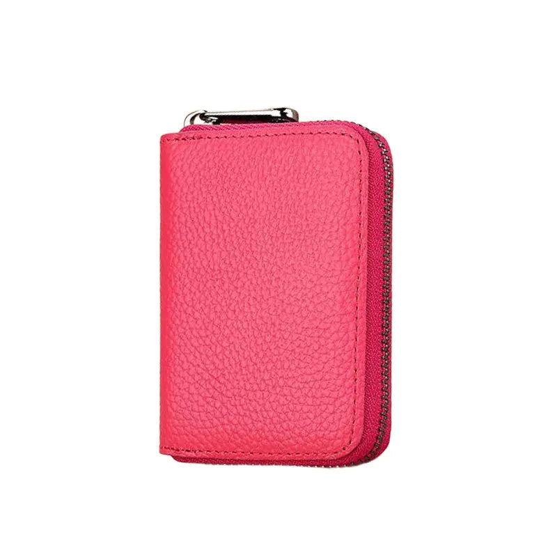 RFID Blocking Slim Card Holder Wallet – Minimalist Zipper Coin Pocket for Men & Women