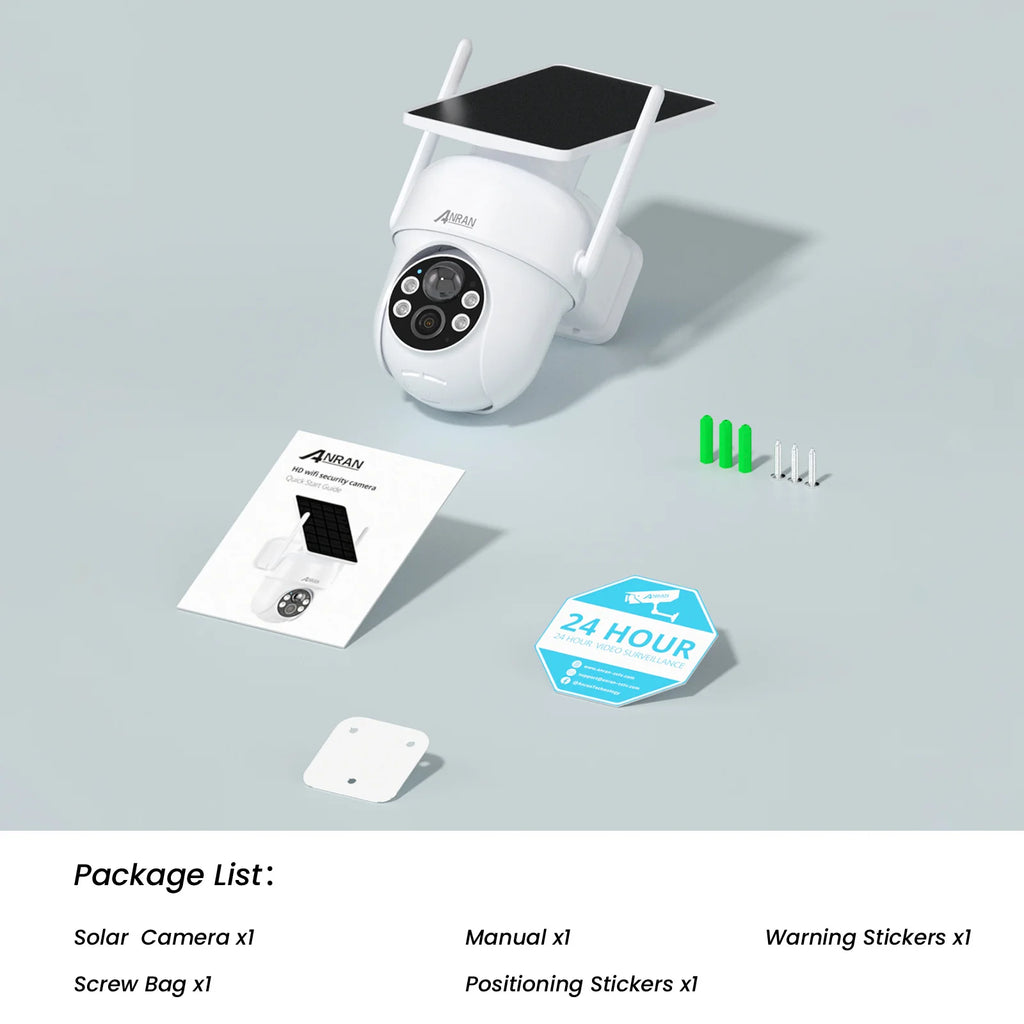 ANRAN Solar Wi-Fi Security Camera with Motion Alerts