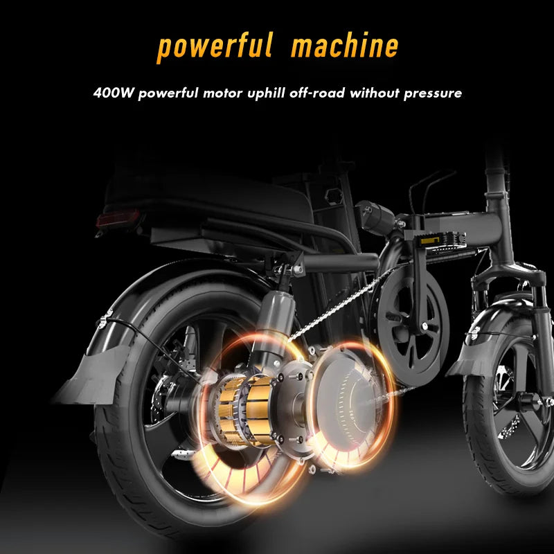 K100 400W Foldable Electric Bike — 48V 14-Inch