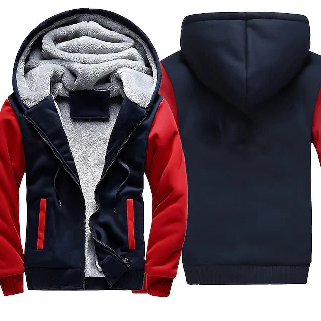Men's Camouflage Fleece Hooded Zip Jacket – Thick Streetwear Coat for Autumn & Winter