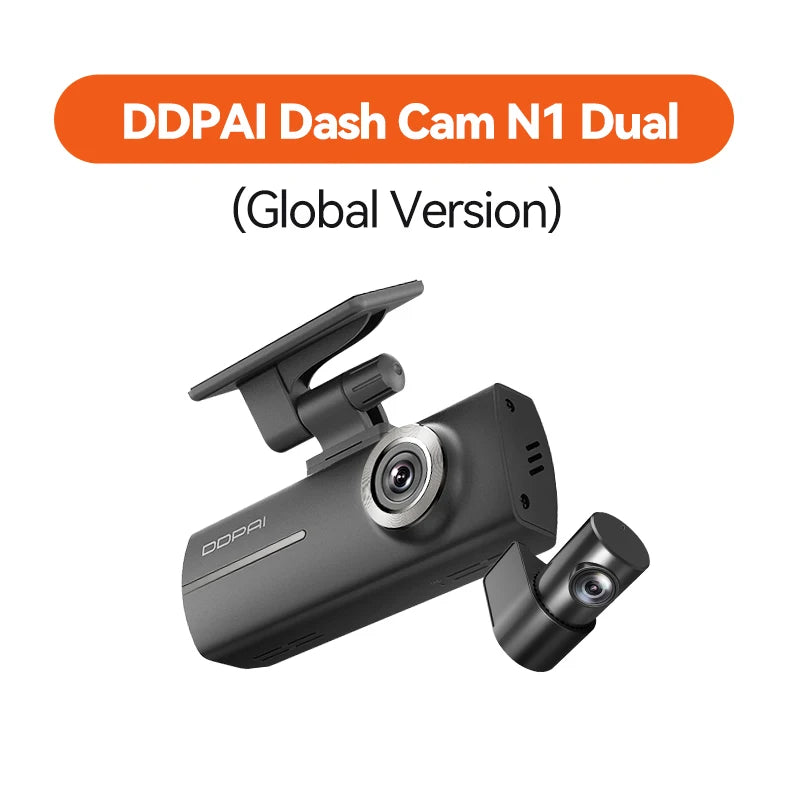 DDPAI N1 Dual Dash Cam – 1296P Front & Rear NightVIS Car DVR with App Control