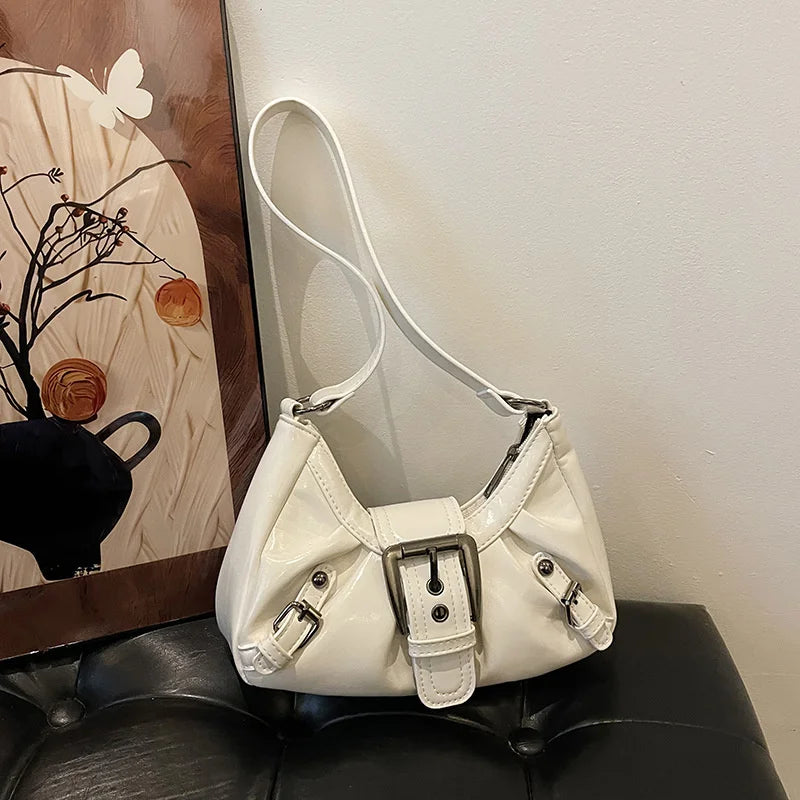 Y2K Retro Pleated Hobo Shoulder Bag – Maillard Style Underarm Clutch for Women