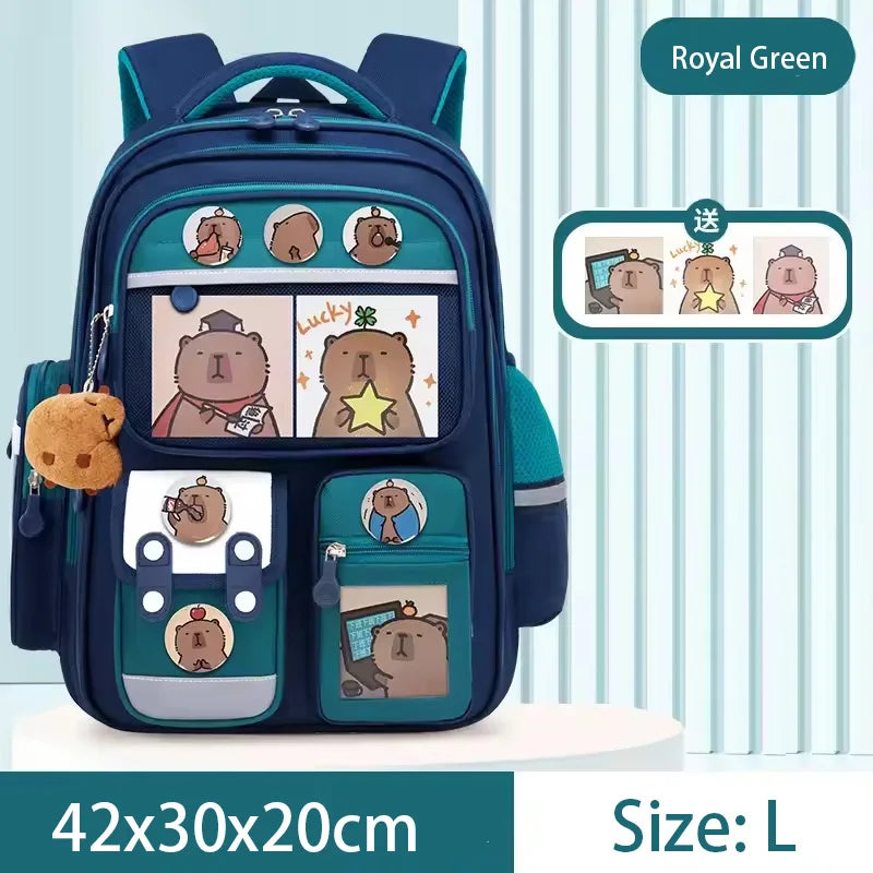 Capybara Large Capacity Kids Backpack – School Bag for Boys & Girls