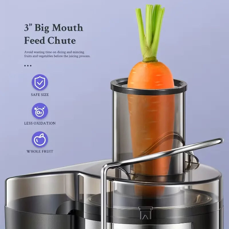 Multifunctional Juicer Blender & Food Processor — 3" Wide Mouth, Easy Clean, High Juice Yield