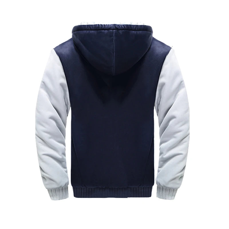 Men's Camouflage Fleece Hooded Zip Jacket – Thick Streetwear Coat for Autumn & Winter