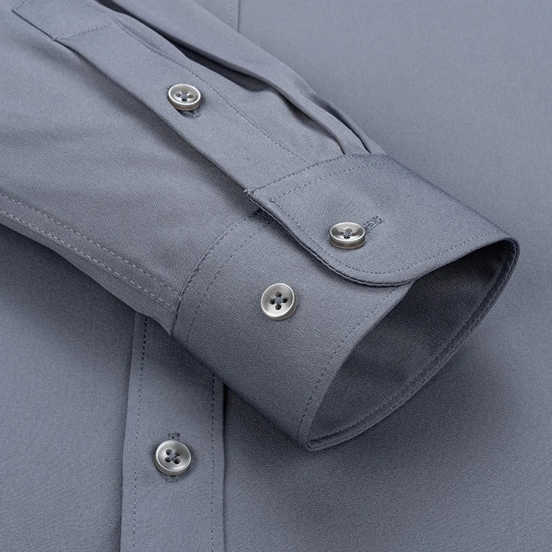 Men's Slim Fit Long Sleeve Business Shirt — Tailored Formal Dress Shirt