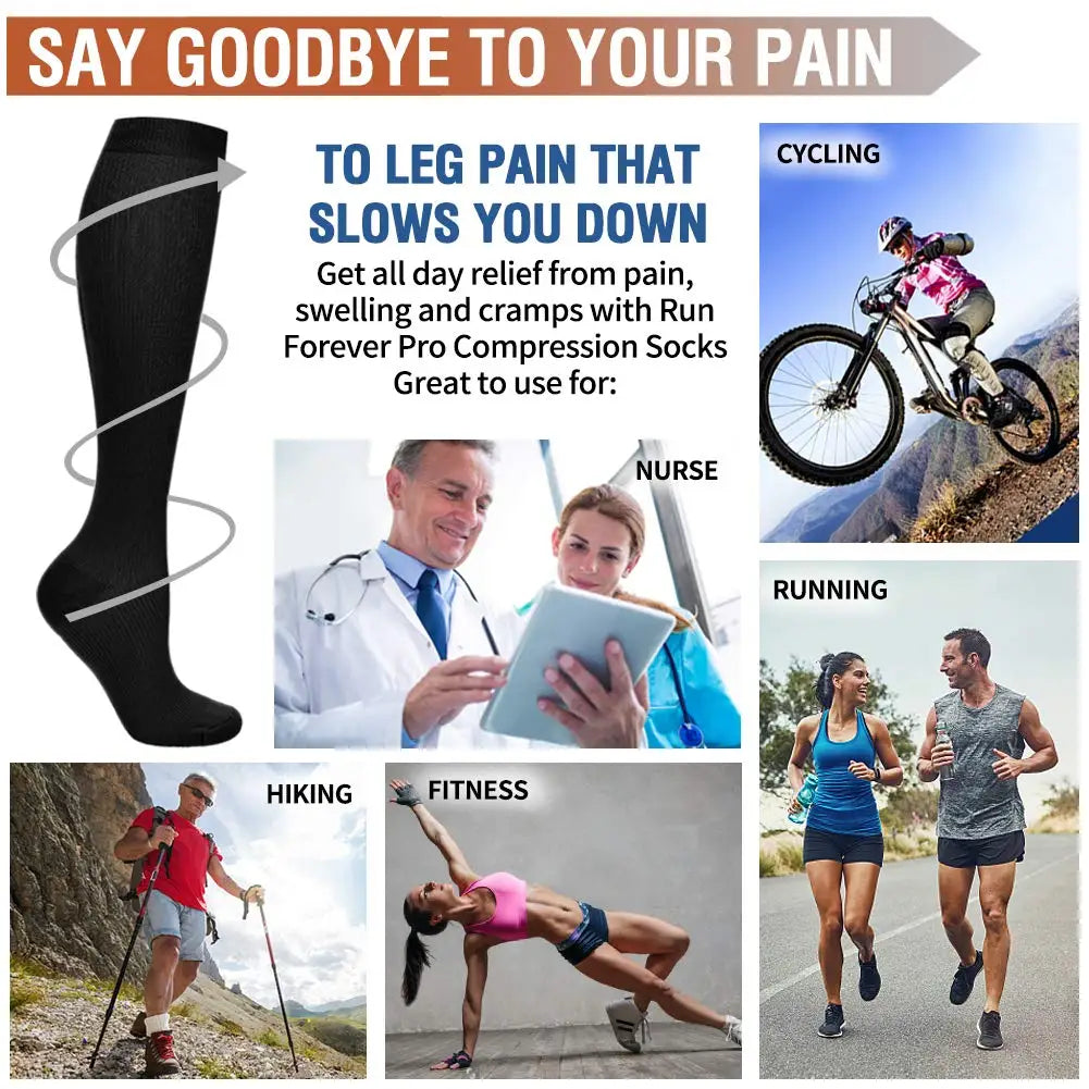Women's Medical Compression Socks 20-30mmHg – 5 Pairs Varicose Veins, Diabetes, Nurse & Sports Running