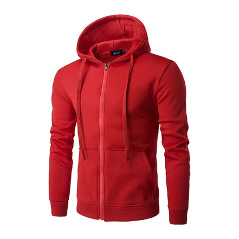Men's Zip Hoodie Long Sleeve Sweatshirt — Casual Everyday Zip-Up