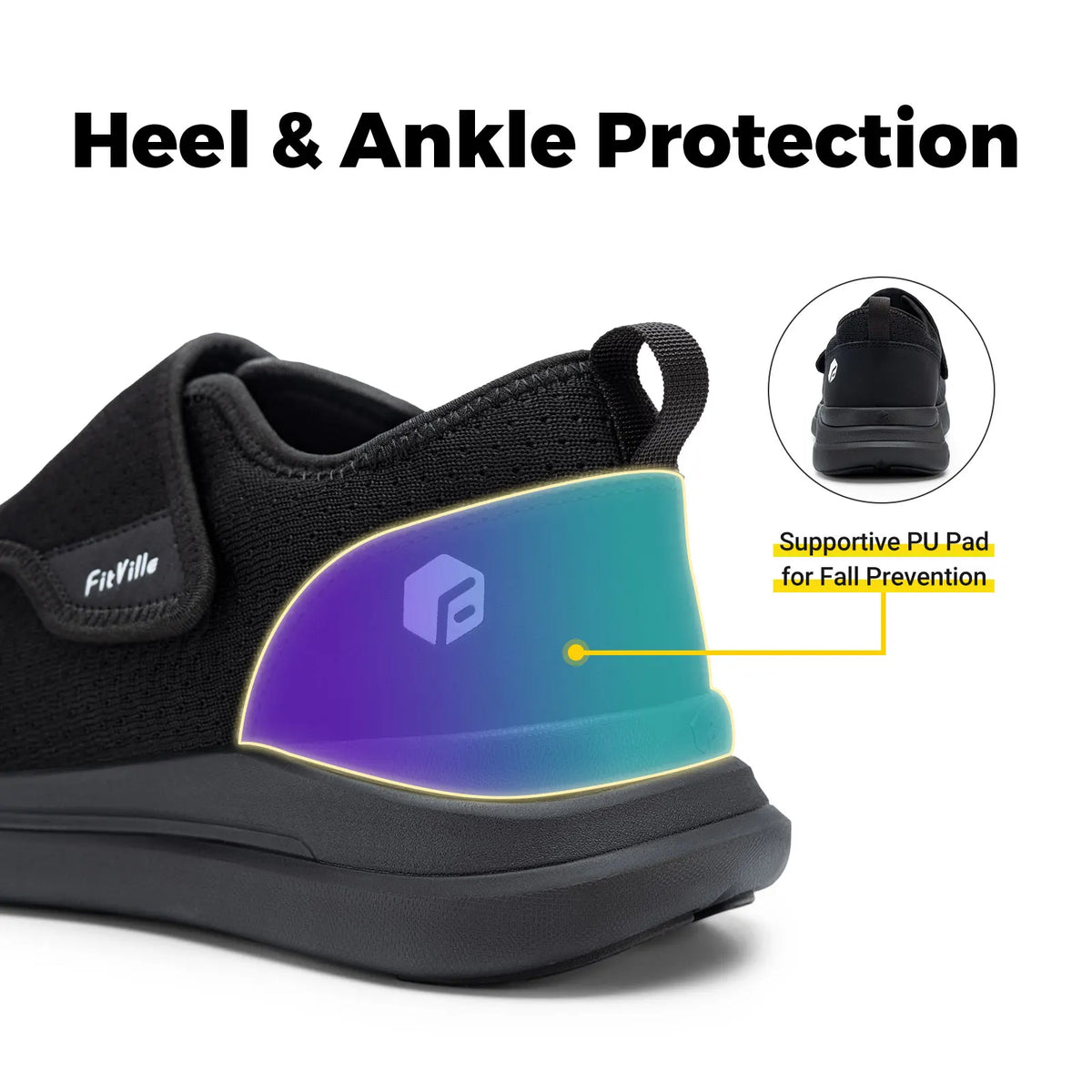 Men's Extra Wide Adjustable Diabetic Shoes – Orthopedic Walking Shoes for Elderly Swollen Feet & Foot Pain