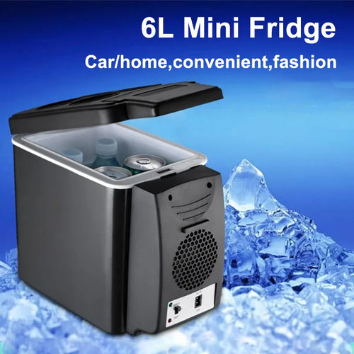 6L & 8L Small Car Refrigerator — 12V/24V Portable Fridge for Home & Camping, Cool & Frozen Drinks for Car & Truck