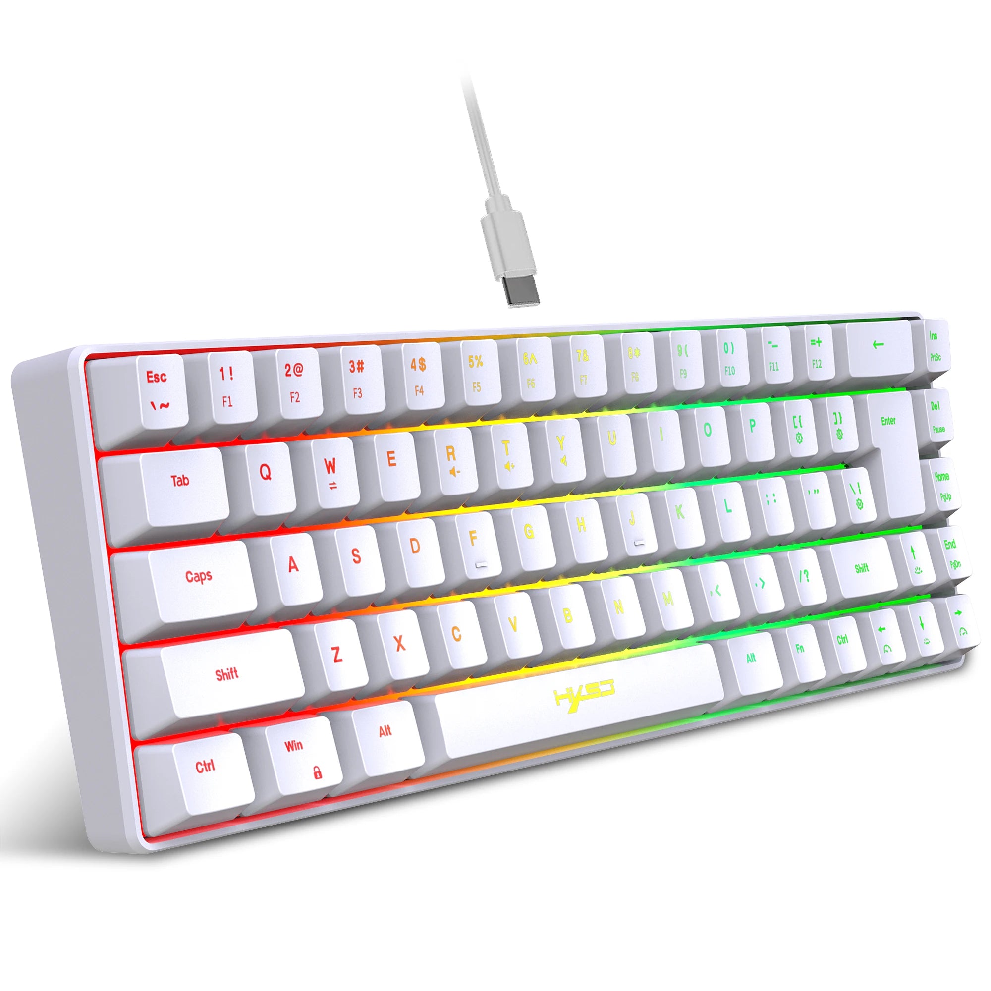 68-Key RGB Gaming Keyboard — USB Wired, 20 Backlight Modes, Multi-Language Layout for PC & Laptop