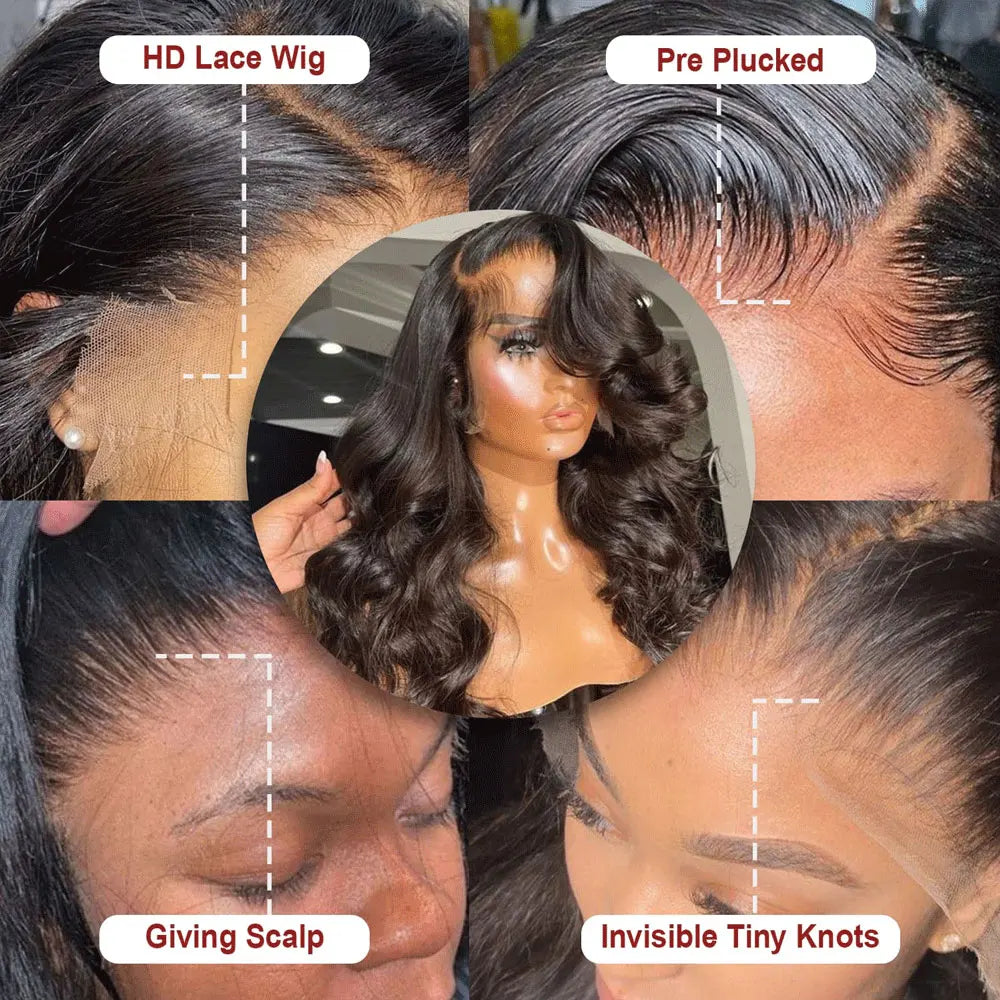 250 Density Body Wave Lace Front Wig | 13x4 13x6 5x5 HD Glueless Pre-Plucked Bleached Knots Brazilian Human Hair