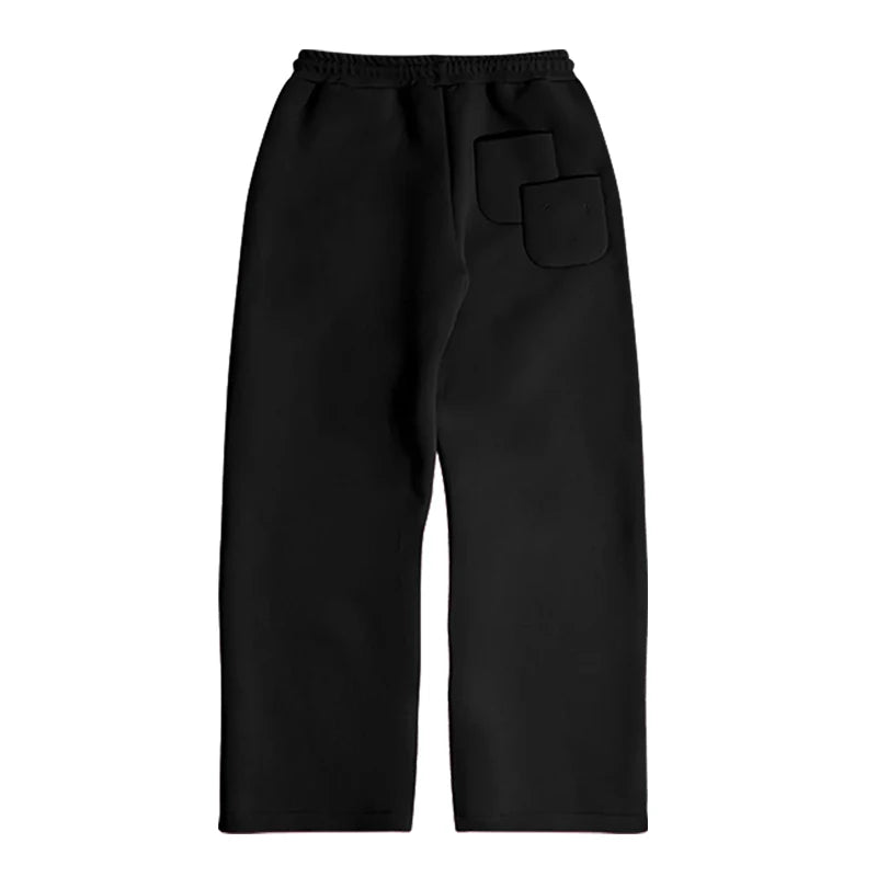 Men's Solid Hooded Pullover & Wide Leg Sweatpants 2-Piece Set – Loose Fashion Tracksuit