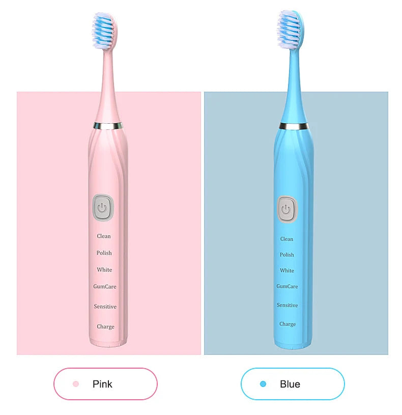 Toothink Sonic Electric Toothbrush – 5 Modes, IPX7 Waterproof, USB Rechargeable, 5+ Brush Heads