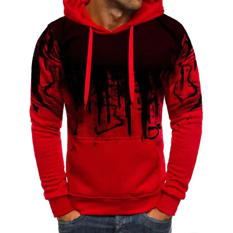 Men's Camouflage 3D Ink Print Hoodie & Jogger Pants Tracksuit Set – 2-Piece