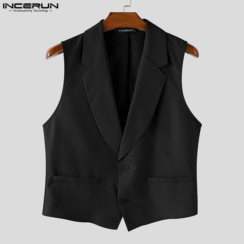 Men's Sleeveless Tank Top & Button-Fly Long Pants 2-Piece Set – Solid Color Streetwear
