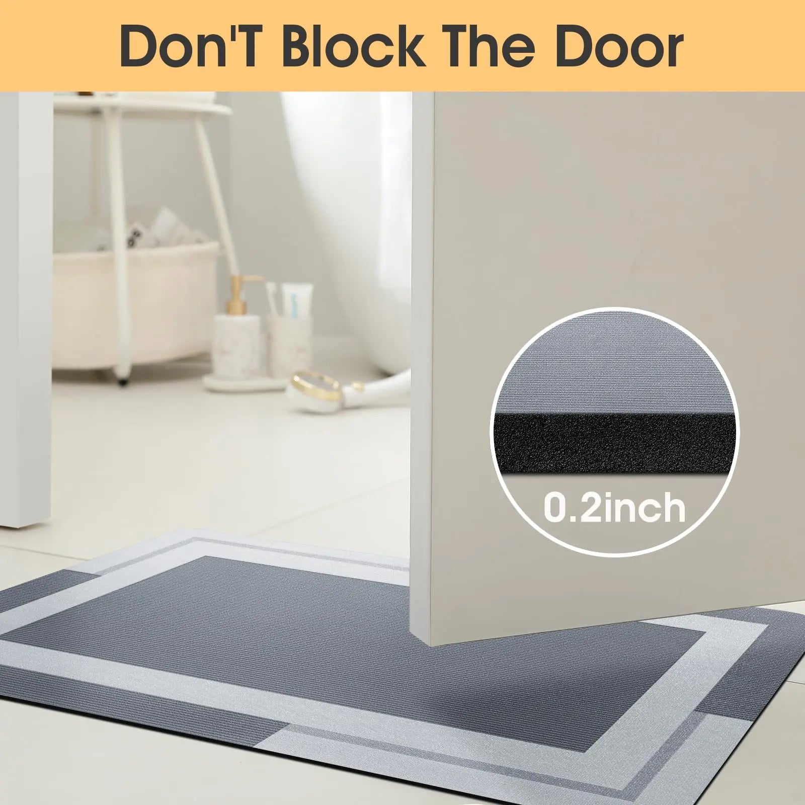 VIKAMA Bathroom Runner Rug – Quick-Dry Ultra Absorbent Non-Slip Bath Mat
