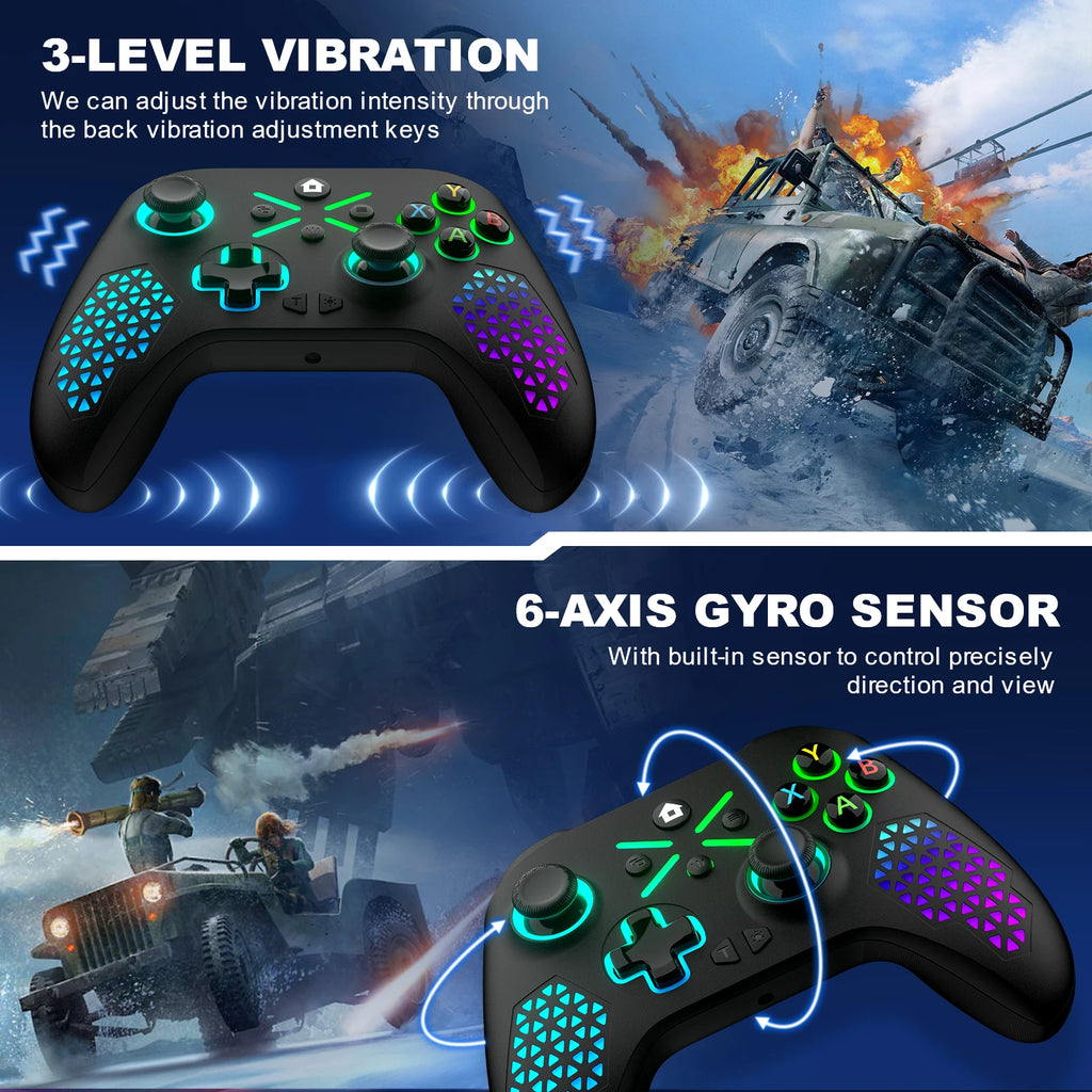 Wireless Xbox Gamepad – 2.4G, Dual Vibration, 6-Axis Gyroscope for Xbox One/S/X, Win 7/8/10