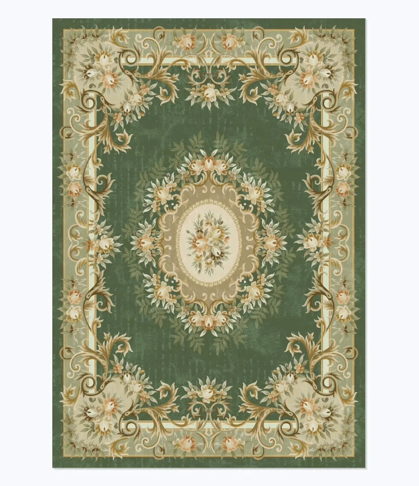 American Retro Style Large Area Rug – Anti-Slip Washable Carpet for Living Room & Bedroom