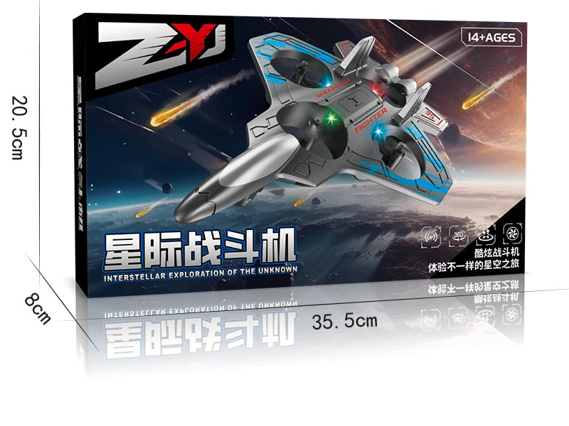 2.4G RC Stunt Foam Helicopter Jet Plane with Gyroscope & LED Light – Indoor Outdoor Toy