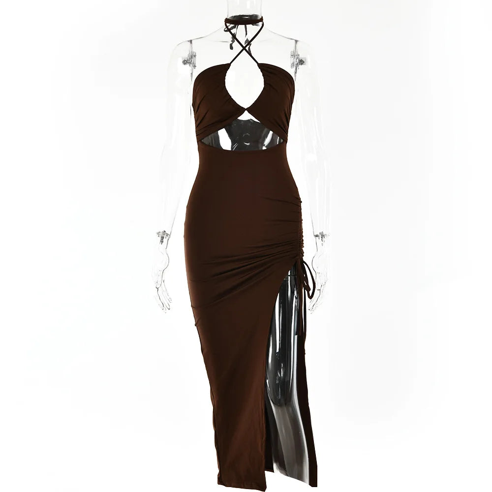 Sleeveless Backless Bodycon Club Midi Dress — Sexy Slim Night Party Dress