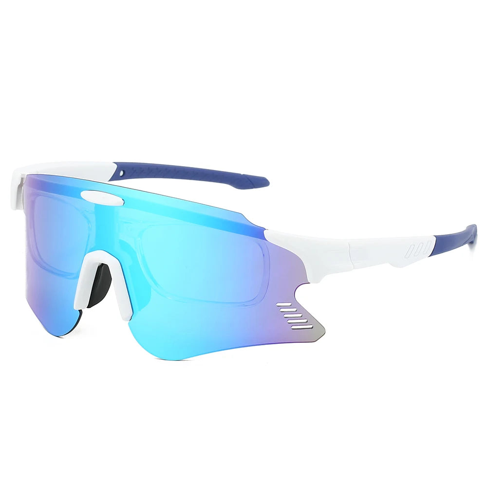 KAMMPT Oversized Sports Cycling Sunglasses | Mirror Anti-UV Windproof Protective Shades for Men & Women