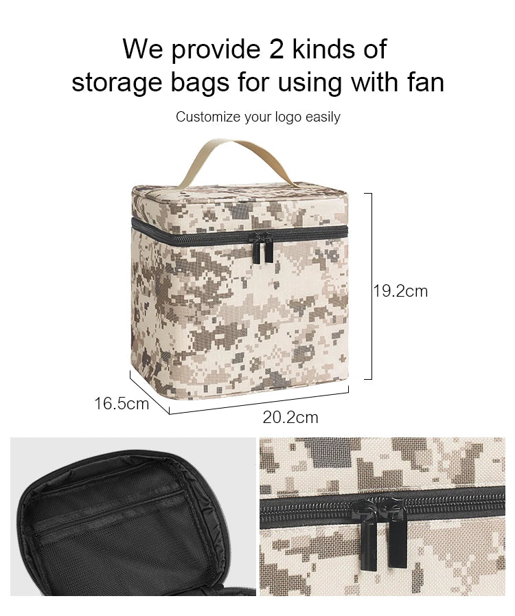 10000mAh Camping Fan – Rechargeable Portable Wireless Ceiling Fan with Power Bank & LED Lighting Tripod
