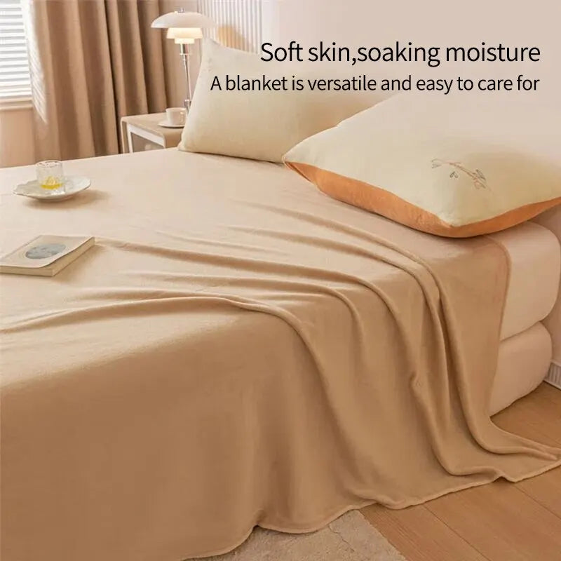 Extra Soft Thickened Flannel Blanket – Warm Nap & Air Conditioning Throw for Bed & Sofa