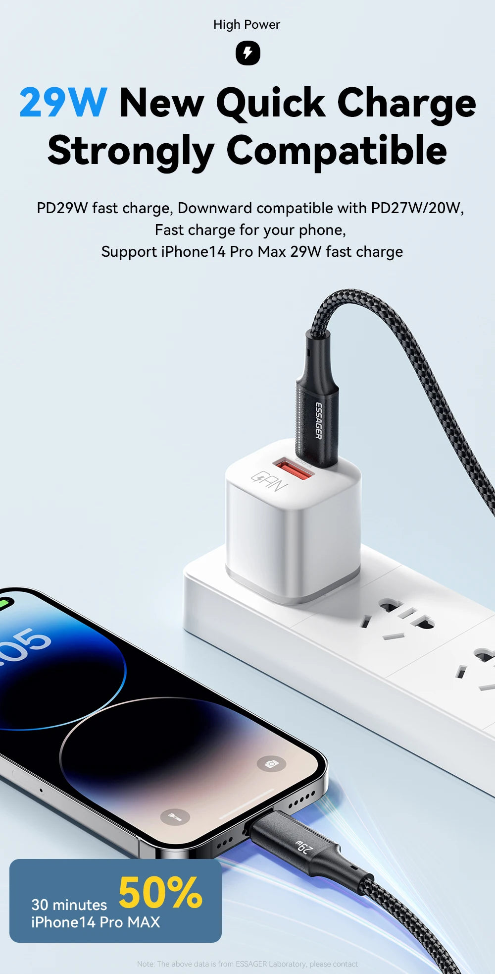 Essager USB-C to Lightning Cable — Fast Charging for iPhone & iPad