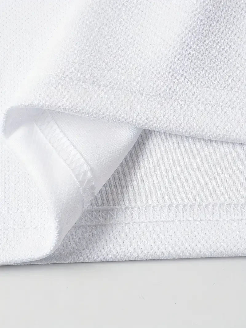 Men's Button-Down Polo Shirt & Breathable Mesh Shorts Set – Casual Versatile Summer Plus Size