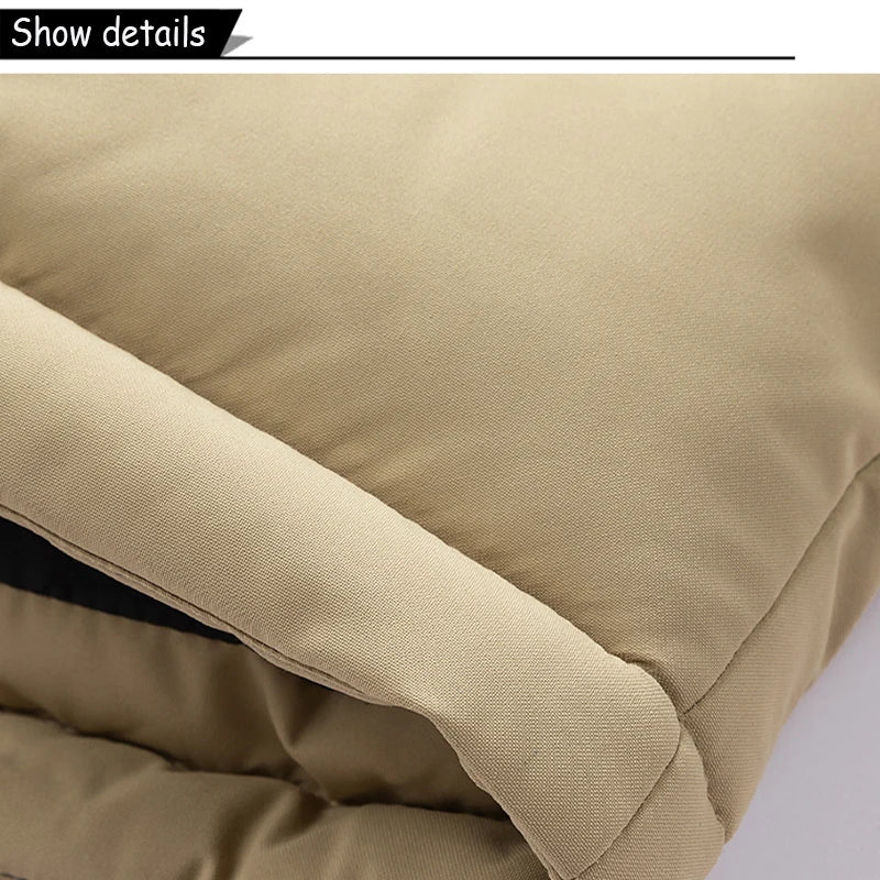 Men's Removable Hooded Windbreaker Parka Jacket – Warm Casual Outerwear for Autumn & Winter
