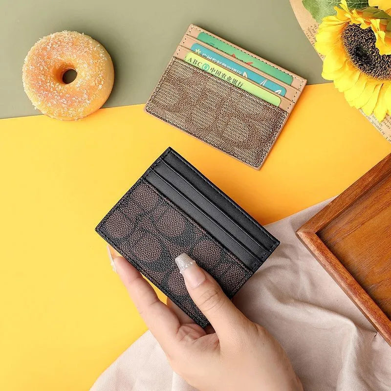 Women's Multi-Function PU Leather Card Holder Wallet – Short Coin Purse in Black & Khaki