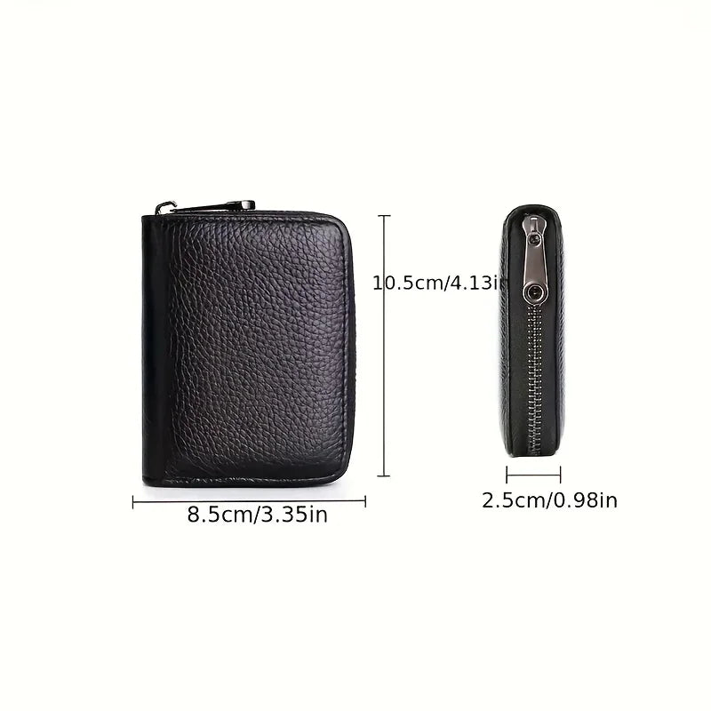RFID Blocking Slim Card Holder Wallet – Minimalist Zipper Coin Pocket for Men & Women