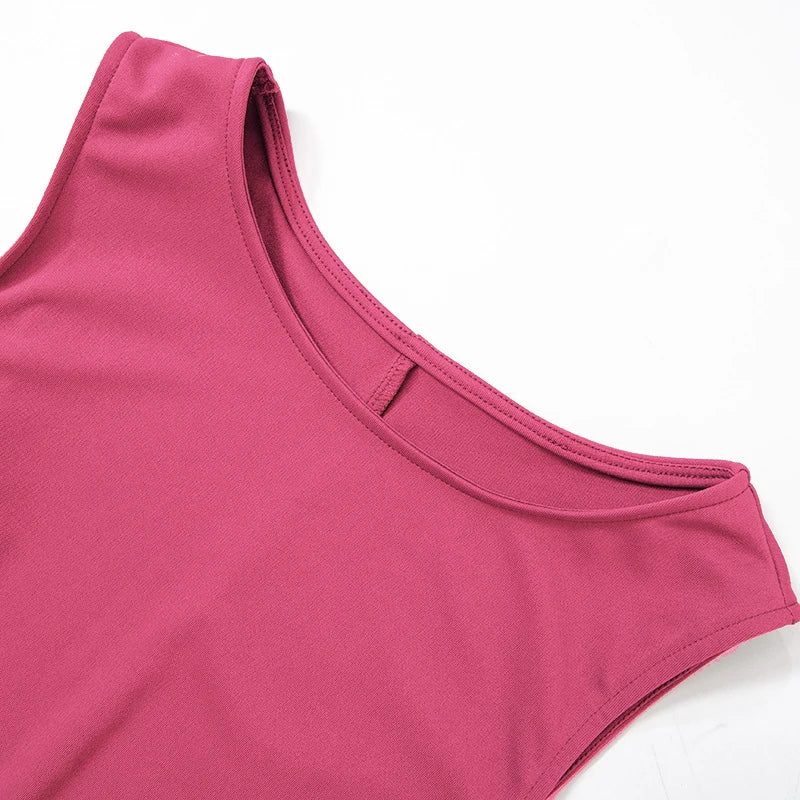 Sleeveless Knit Slim A-Line Mini Dress — Y2K Streetwear Summer Dress
