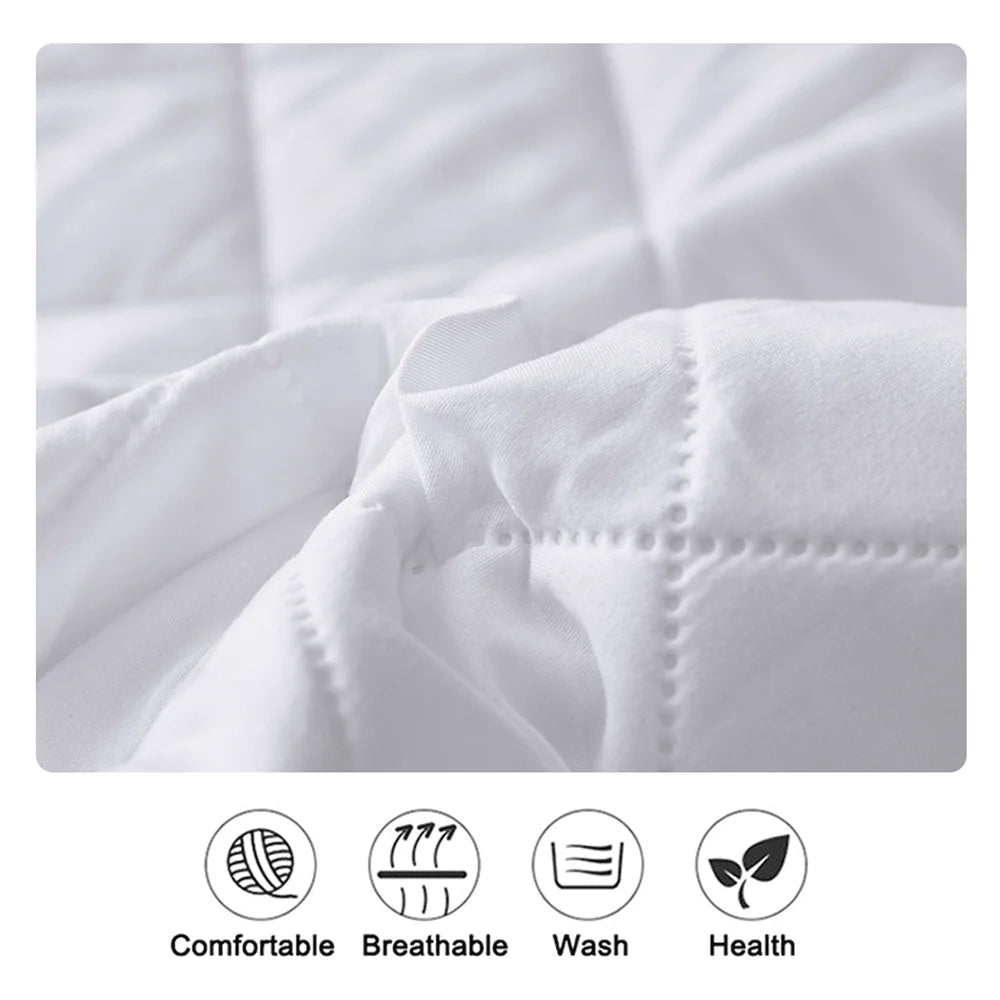 Waterproof Fitted Mattress Cover – Breathable Mattress Protector, Gray & White, Multiple Sizes
