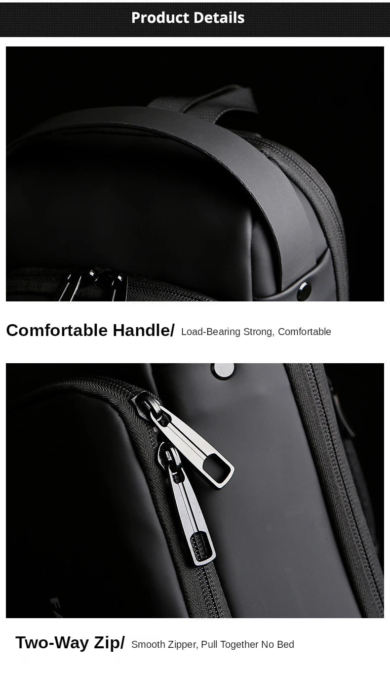 Men's Anti-Theft PU Leather Crossbody Bag – Multifunctional Shoulder & Chest Bag
