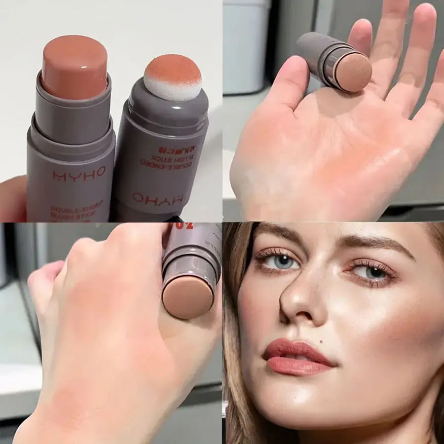 Double-Ended Creamy Blush Stick — Matte Long-Lasting Rouge