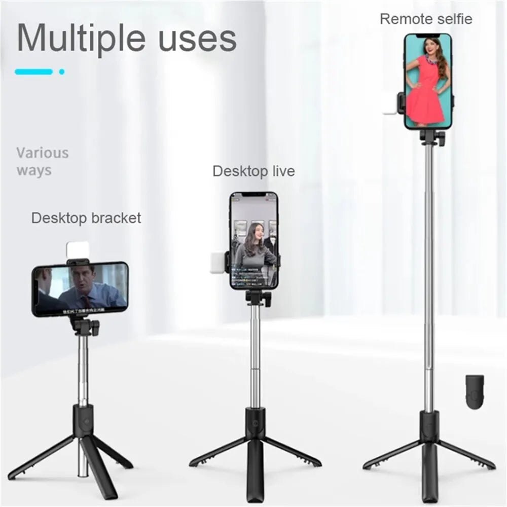 Portable Bluetooth Selfie Stick — Extendable Tripod with Wireless Remote