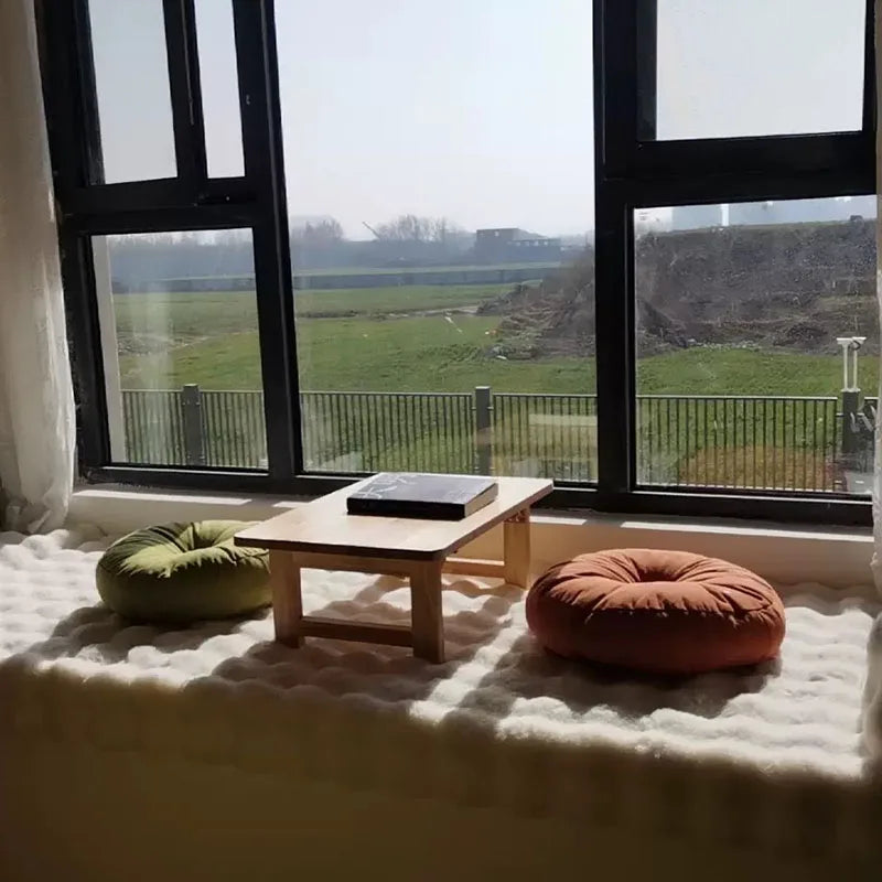 Foldable Japanese Bay Window & Balcony Wooden Desk